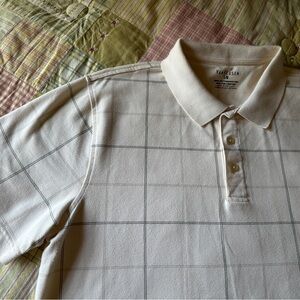 Van Heusen Cream Checkered‎ Men's Shirt Size L